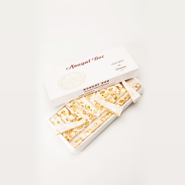 Boite blanche de nougat tendre